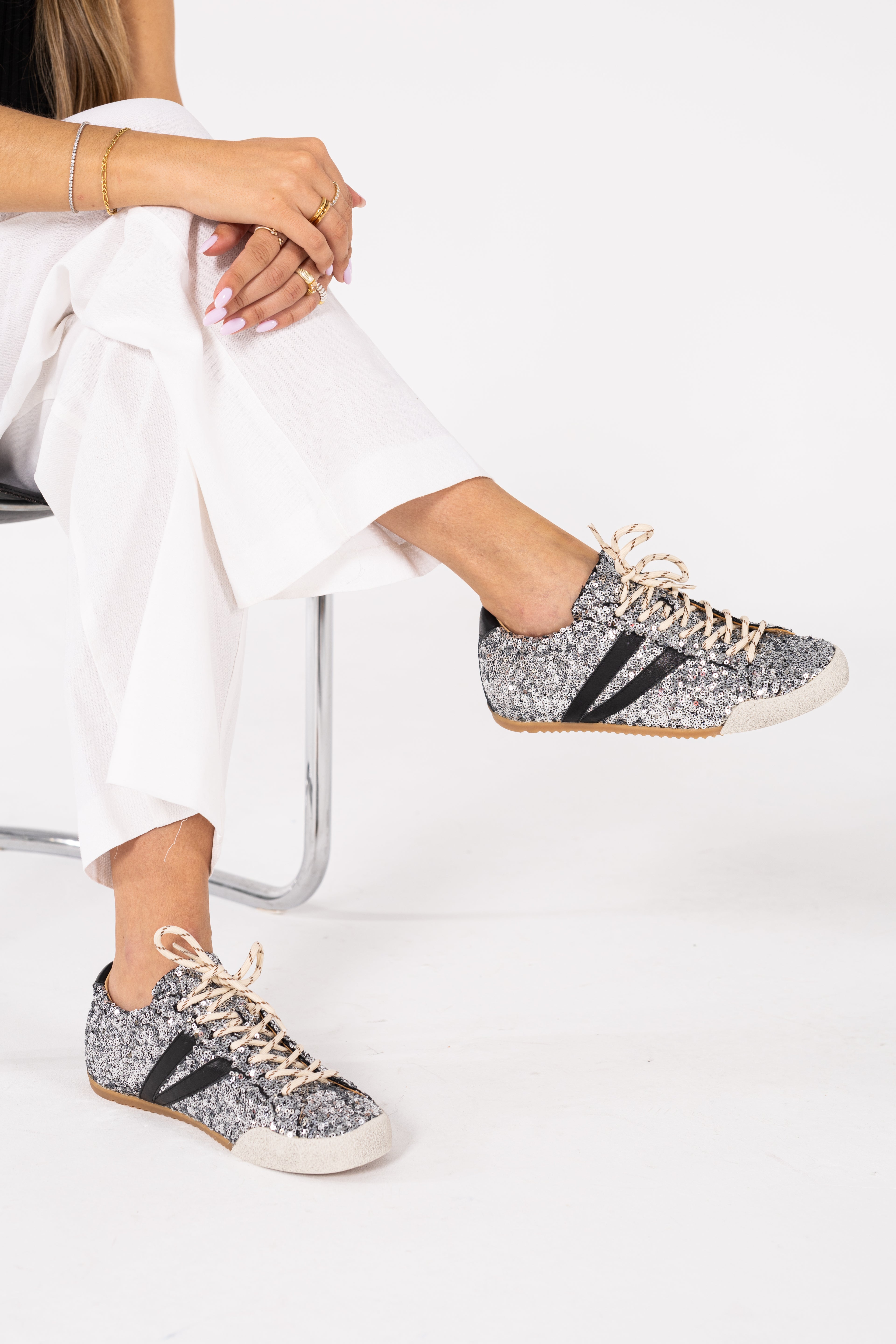 SAPATILHAS ABF-97 LANA GLITTER SILVER/BLACK