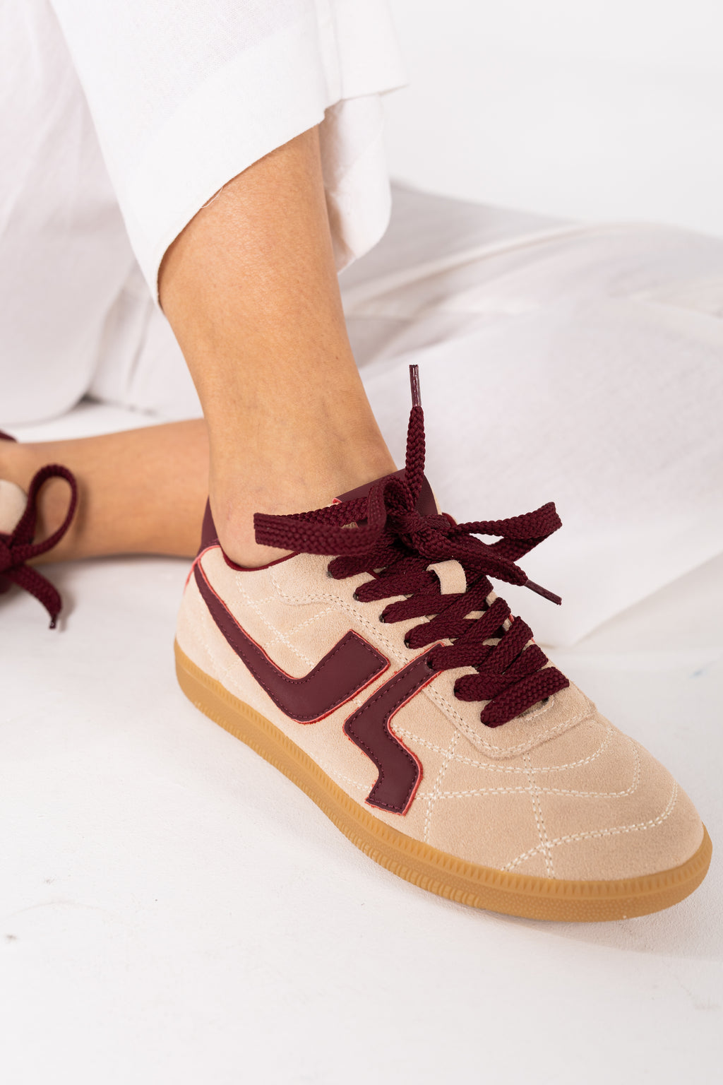 SAPATILHAS ABF-97 SASHA BEIGE/BORDEAUX