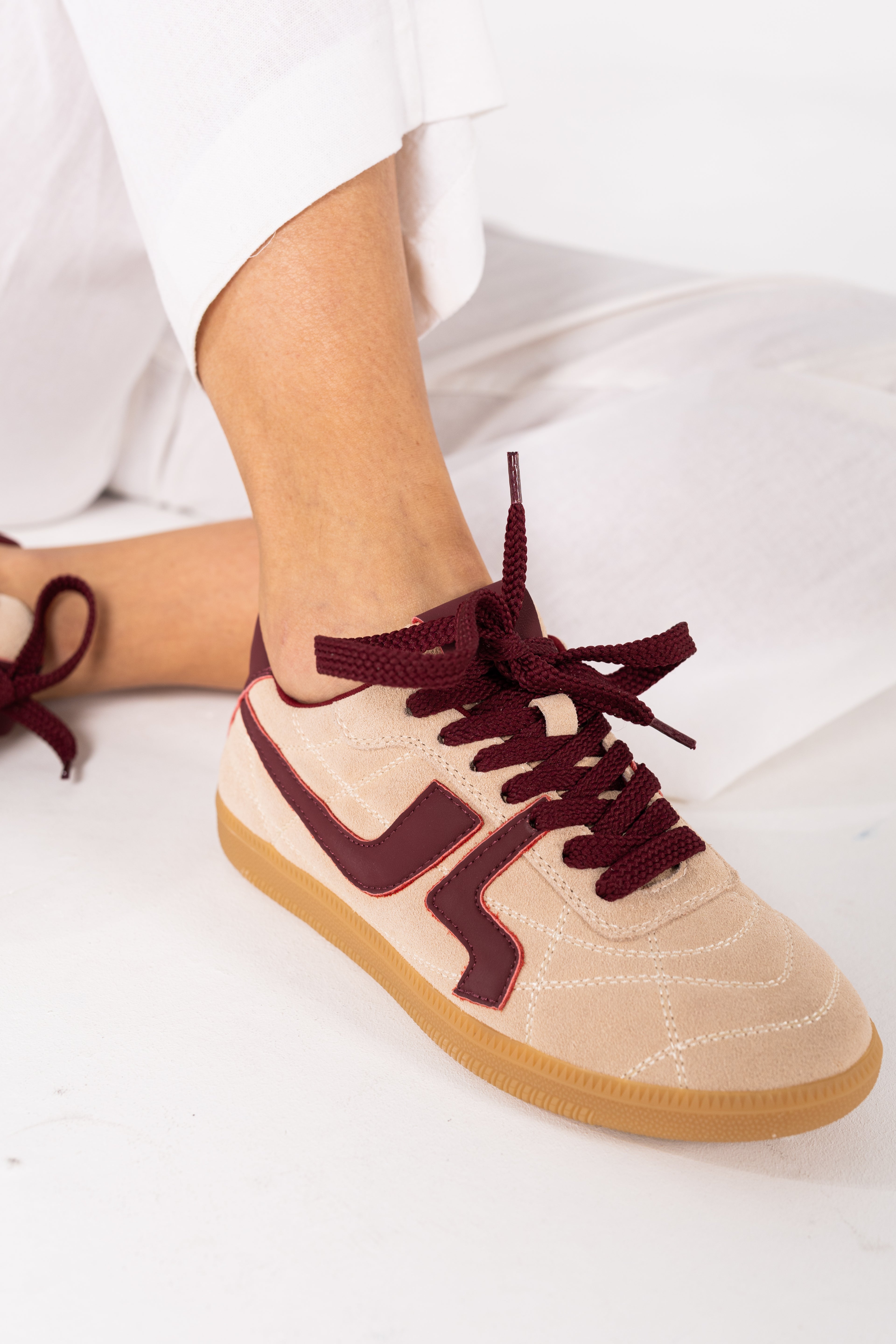 SAPATILHAS ABF-97 SASHA BEIGE/BORDEAUX