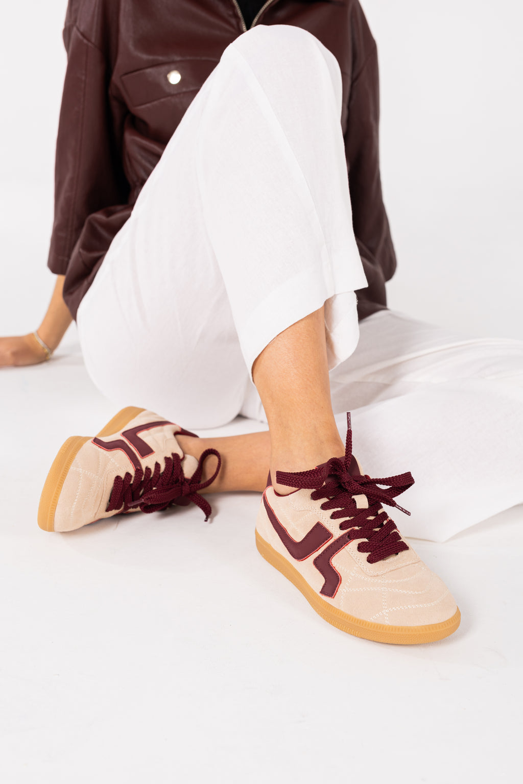 SAPATILHAS ABF-97 SASHA BEIGE/BORDEAUX