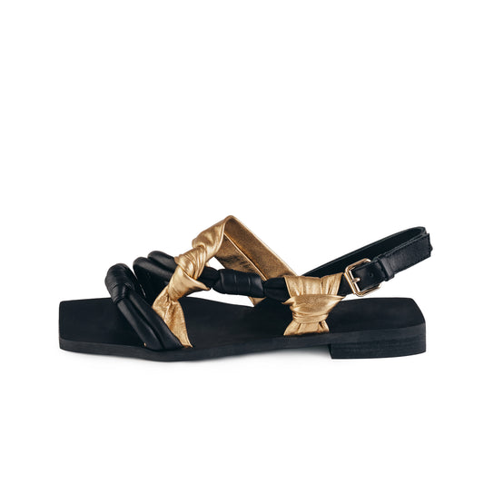 SANDALS ABF-97 V1387-86-3 BLACK/GOLD